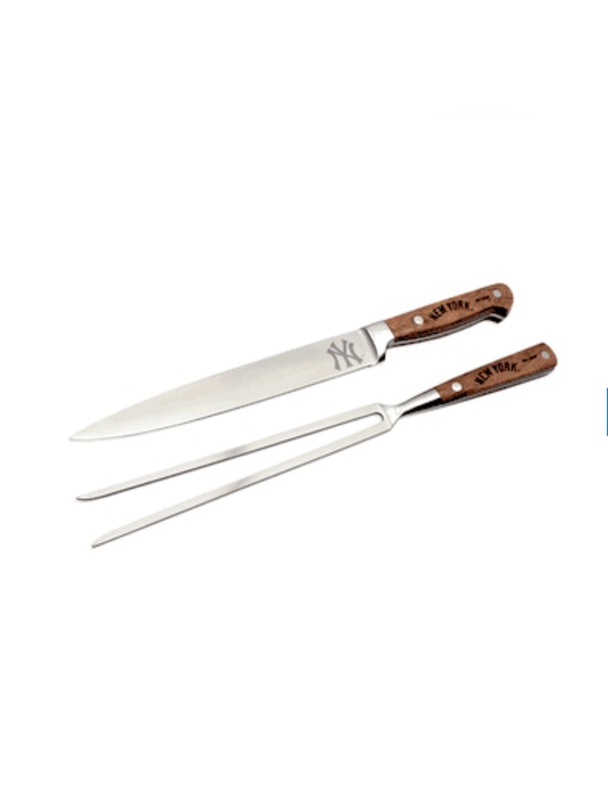 The Sports Vault Other - New York Yankees Two Piece Carving Knife Set by The Sports Vault